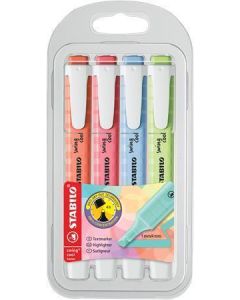 Zvýrazňovače "Swing Cool Pastel", sada, 4 barvy, 1-4 mm, STABILO