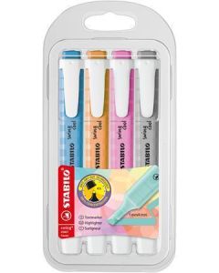 Zvýrazňovače "Swing Cool Pastel", sada, 4 barvy, 1-4 mm, STABILO 275/4-08-02