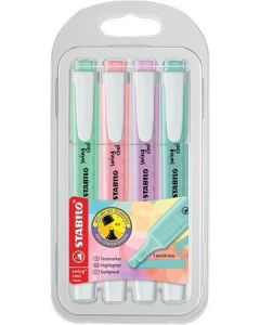 Zvýrazňovače "Swing Cool Pastel", sada, 4 barvy, 1-4 mm, STABILO 275/4-08