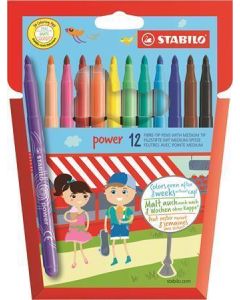 Fixy "Power", 2 mm, 12 barev, STABILO