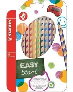 Barevná pastelka "Easycolours", HB, trojhranná, pro praváky, 12ks/ bal. , STABILO