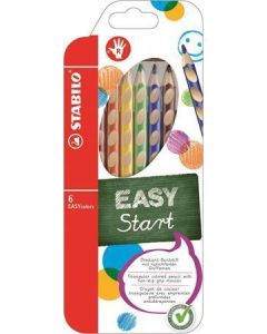 Barevná pastelka "Easycolours", HB, trojhranná, pro praváky, 6ks/ bal. , STABILO