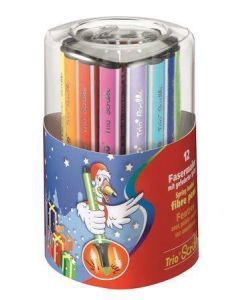 Fixy "Trio Scribbi", mix barev, 1,5-2mm, pohyblivý hrot, 12ks/bal, STABILO