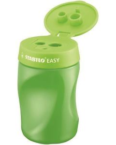 Ořezávátko "Easy" se zásobníkem, zelená, 3 otvory, pro praváky, STABILO