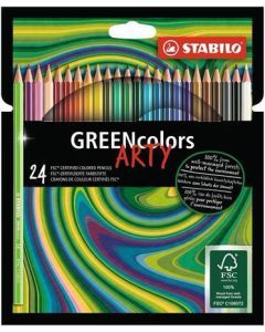 Pastelky "GreenColors ARTY", 24 různých barev, šestihranná, STABILO