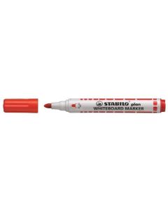Popisovač na bílou tabuli "Plan", červená, 2,5-3,5mm, kuželový hrot, STABILO