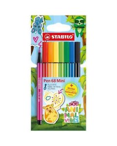 Fixy "Pen 68 Mini Animal Vibes", 8 barev, 1 mm, sada, STABILO 668/8-07