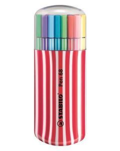 Fixy "Pen 68 Zebrui", sada, 20 různých barev, 1mm, červené pouzdro, STABILO