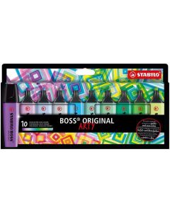 Zvýrazňovače "BOSS original Arty", 10 ks, studené odstíny, 2-5 mm, STABILO 70/10-2-20