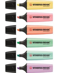 Zvýrazňovač "BOSS original Pastel", 4 pastelové barvy, 2-5mm, STABILO