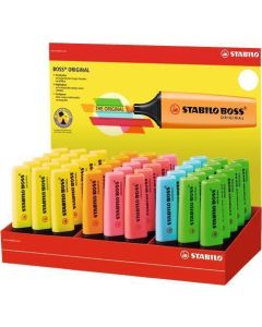 Zvýrazňovač "Boss", displej/45 ks, mix barev, 2-5 mm, STABILO