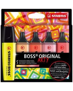 Zvýrazňovače "BOSS original Arty", 10 ks, teplé odstíny, 2-5 mm, STABILO 70/5-02-1-20
