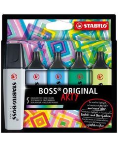 Zvýrazňovač "BOSS original Arty", 5 ks, studené odstíny, 2-5 mm, STABILO 70/5-02-2-20