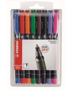 Permanentní popisovač "OHPen M", 8 různých barev, 1 mm, STABILO