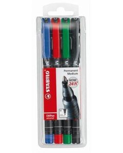 Permanentní popisovač "OHPen M", mix barev, 1mm, 4ks/bal., STABILO