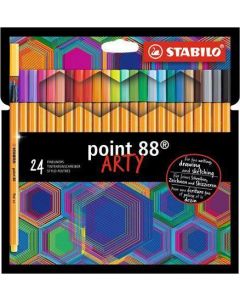 Linery "Point 88 ARTY", 24 různých barev, 0,4 mm, STABILO