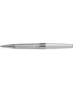Kuličkové pero SWAROVSKI® Crystals, krémově bílá, bílé krystaly ve spodní části pera, ART CRYSTELLA®