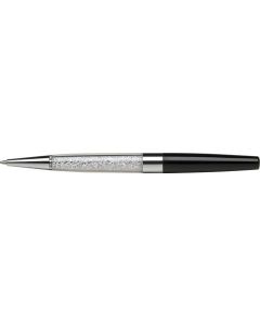 Kuličkové pero SWAROVSKI® Crystals, černá, bílé krystaly ve spodní části pera, ART CRYSTELLA® 1805XG