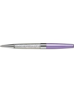 Kuličkové pero SWAROVSKI® Crystals, světle fialová, bílé krystaly ve spodní části pera, ART CRYSTELL