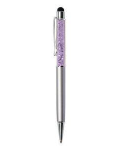 Kuličkové pero "Touch", stříbrná, fialové krystaly SWAROVSKI®, ART CRYSTELLA® 1805XGT239