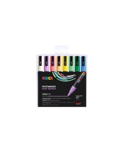 Akrylový popisovač "Posca PC-3M", 8 pastelových barev, sada, 0,9-1,3 mm, UNI 2UPC3MPASZTELL