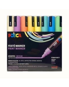 Akrylový popisovač "Posca PC-5M", 8 pastelových barev, sada, 1,8-2,5 mm, UNI 2UPC5MPASZTELL