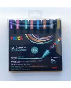 Akrylové popisovače "Posca PC-5M", sada 8 ks, metalické, 1,8-2,5 mm, UNI