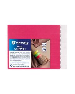 Identifikační náramky, 3/4", neon růžová, tyvek VICTORIA
