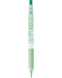 Gelové pero "Sarasa Clip Pastel", pastelově zelená, 0,33 mm, stiskací, pruhované tělo, ZEBRA 13986