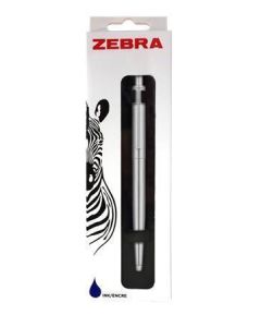 Kuličkové pero "901", stříbrná, 0,24 mm, stiskací mechanismus, ZEBRA 83757
