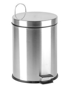 Odpadkový koš, pedálový, kovový, 5 l, pochromovaný