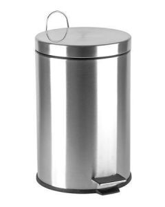 Odpadkový koš, pedálový, kovový, 12 l, chromovaný