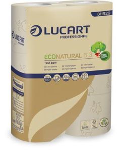 Toaletní papír "EcoNatural 6.3", hnědá, 3-vrstvý, 27,5 m, LUCART