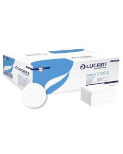 Ručník "Strong V180S", sněhově bílá, skládaný do V, 2 vrstvy, 180 listů, LUCART 863061J