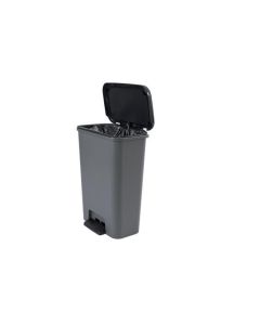 Odpadkový koš "Compatta", tmavě šedá, pedálový, hranatý, 50 l, CURVER 249810
