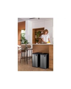 Odpadkový koš "Verto Recycle", šedá-černá, bez víka, na tříděný odpad, 54 l, CURVER 261012