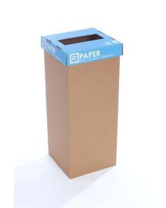 Odpadkový koš na tříděný odpad "Office", modrá, recyklovaný, anglický popis, 50 l, RECOBIN