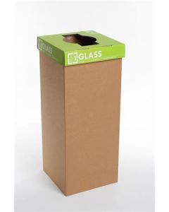 Odpadkový koš na tříděný odpad "Office", zelená, recyklovaný, anglický popis, 50 l, RECOBIN