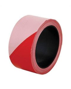 Bezpečnostní páska, nepřilnavá, 100 m, 5 cm, červeno-bílá