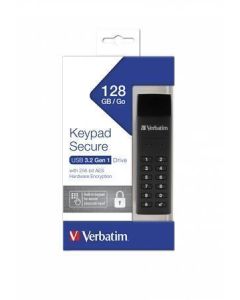 USB flash disk "Keypad Secure", USB 3.0, 128GB, šifrovaný heslem, 160/150Mb/s, VERBATIM
