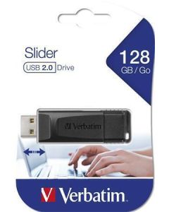 Pendrive "Slider", černá, 128GB, USB 2.0, VERBATIM