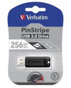 256GB USB Flash disk "PinStripe", USB 3.0, VERBATIM, černý