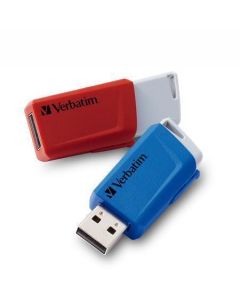 USB flash disk "Store n Click", červená, modrá, 2ks x 32GB, USB 3.2, 80/25MB/sec, VERBATIM 49308