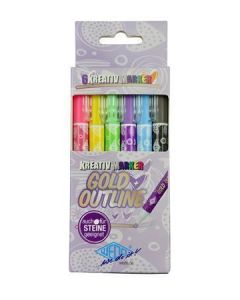 Sada fixů, metalická zlatá, 6 různých barev, 1-2 mm, WEDO 252700699