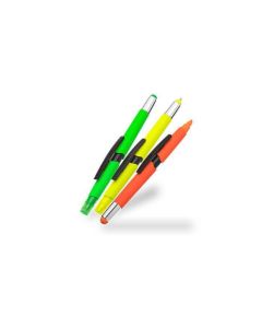 Multifunkční pero "3-v-1", neonová barva, kuličkové pero / zvýrazňovač / dotykové pero, 4 ks, WEDO 2