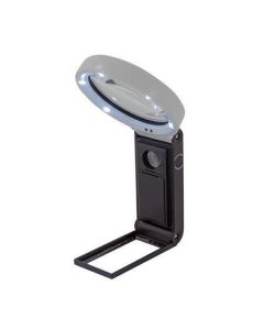 Lupa, černá/bílá, 90 mm, rozkládací stojánek, s LED světlem, WEDO 2717567