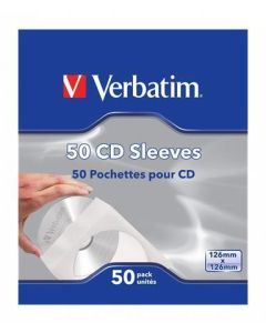CD/DVD papírová obálka s okénkem, lepící, bílá, Verbatim, 50ks/balení