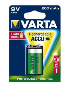 Nabíjecí baterie, 9V, 1x200 mAh, přednabité, VARTA "Power Accu"