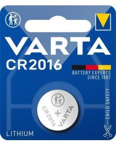 Baterie knoflíková, CR2016, 1 ks v balení, VARTA