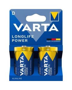 Baterie "Longlife Power", Typ D - LR20, 2 ks, bez plastu, VARTA 4920121422